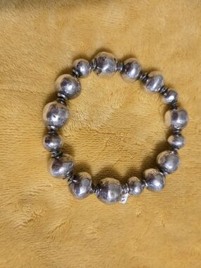 Silpada Silver Beaded Stretch Bracelet